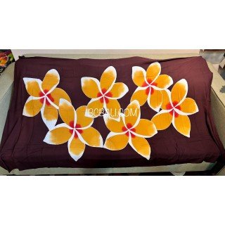 Handcrafted Rayon Sarong Hand Painted Flower Design by Balinese Artisans